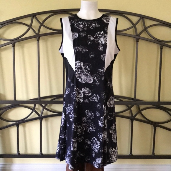 Prabal Gurung for Target Black Floral Fit and Flare Dress Size 14 Retro Print - Picture 2 of 8